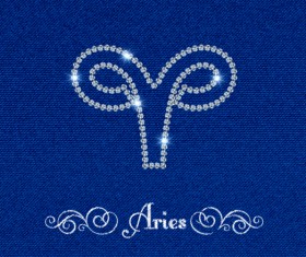 Zodiac sign Aries with fabric background vector