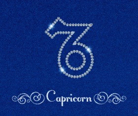 Zodiac sign Capricorn with fabric background vector