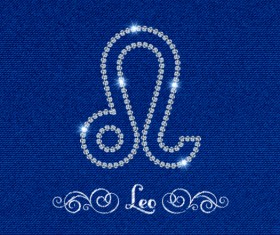 Zodiac sign Leo with fabric background vector