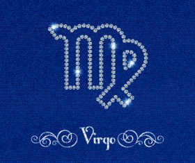 Zodiac sign Virgo with fabric background vector