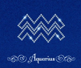 Zodiac sign aquarius with fabric background vector
