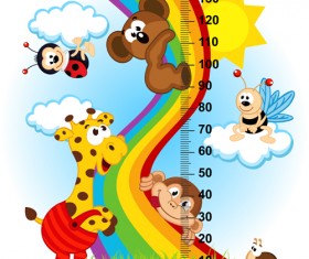baby height measure cartoon styles vector 02