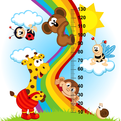 baby height measure cartoon styles vector 02