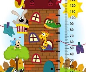 baby height measure cartoon styles vector 06