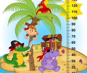 baby height measure cartoon styles vector 07