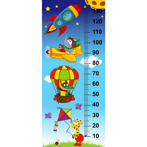 baby height measure cartoon styles vector 08