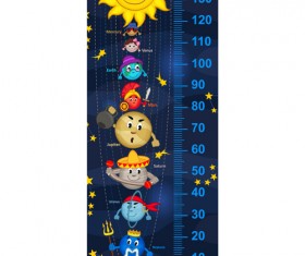 baby height measure cartoon styles vector 09