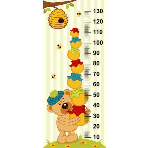 baby height measure cartoon styles vector 10