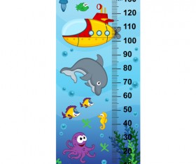 baby height measure cartoon styles vector 12