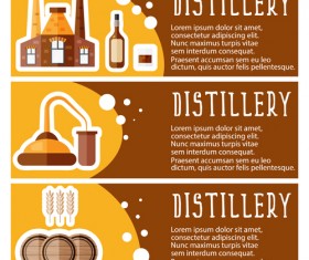 brown disstillery banner vector 01