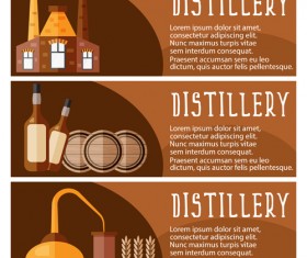 brown disstillery banner vector 02