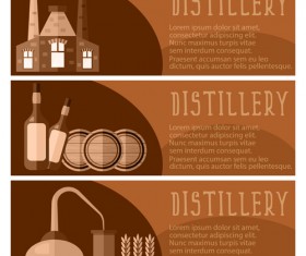 brown disstillery banner vector 03