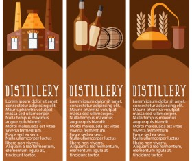 brown disstillery banner vector 04