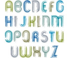 brush alphabets font vector 01