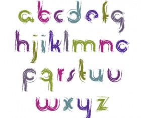 brush alphabets font vector 02