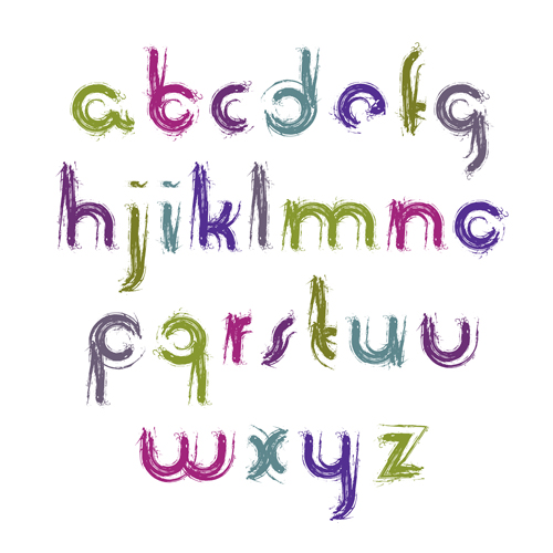 brush alphabets font vector 02