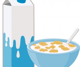 milk with cereal vector graphics 01