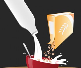 milk with cereal vector graphics 02