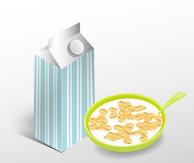 milk with cereal vector graphics 03