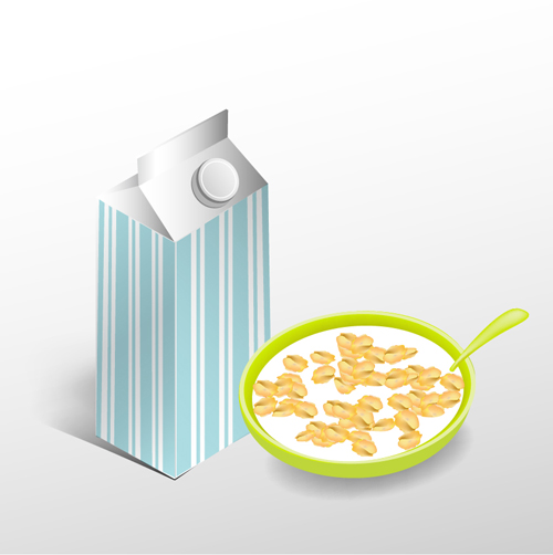 milk with cereal vector graphics 03