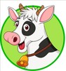 Cartoon cow with bells vector free download