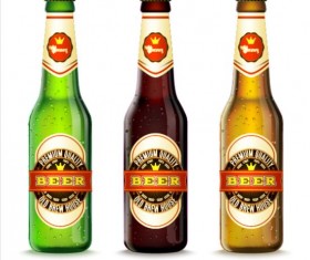 3 Kind beer bottle vector set