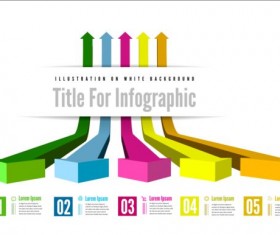 3D arrow infographic vectors