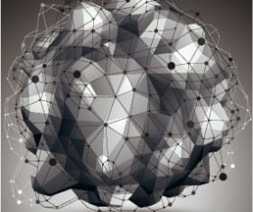 3D geometric shapes vectors background 06