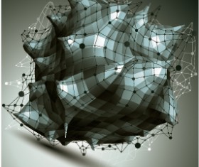 3D geometric shapes vectors background 11