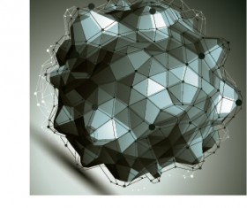 3D geometric shapes vectors background 12