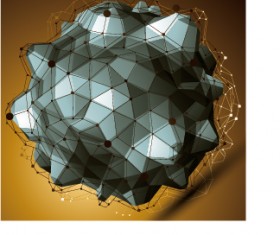 3D geometric shapes vectors background 13