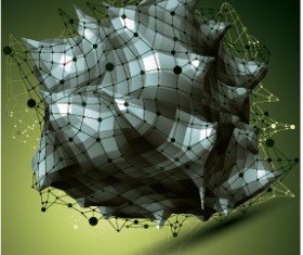 3D geometric shapes vectors background 14