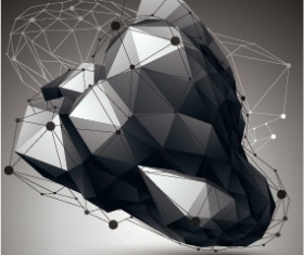 3D geometric shapes vectors background 15