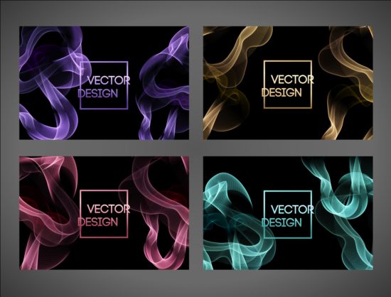 4 Kind smoke abstract background vector
