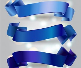Abstract blue ribbons vectors