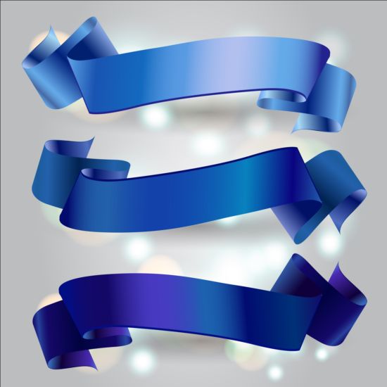 Download Abstract blue ribbons vectors free download