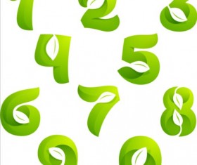 Abstract leaves numbers vector