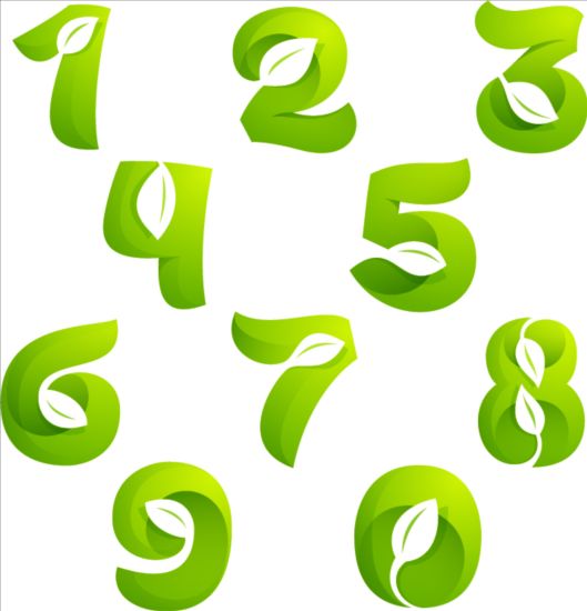 Abstract leaves numbers vector