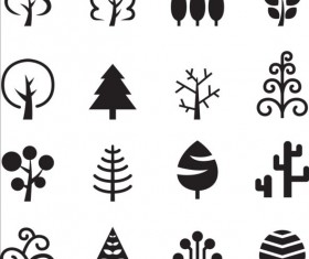 Abstract tree icons set