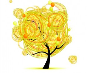 Abstract yellow tree vector