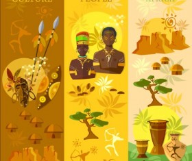 Africa styles culture vector background 04