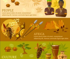 Africa styles culture vector background 05