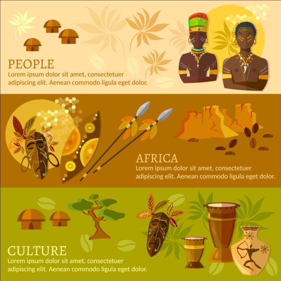 Africa styles culture vector background 05