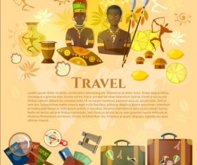 Africa travel with culture vector background
