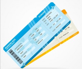 Airline tickets template design vector 01