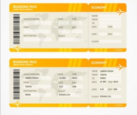Airline tickets template design vector 03