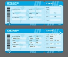 Airline tickets template design vector 04
