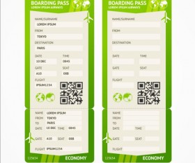 Airline tickets template design vector 05