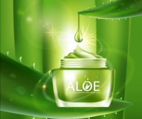 Aloe Cosmetics background vector 01