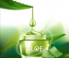 Aloe Cosmetics background vector 02